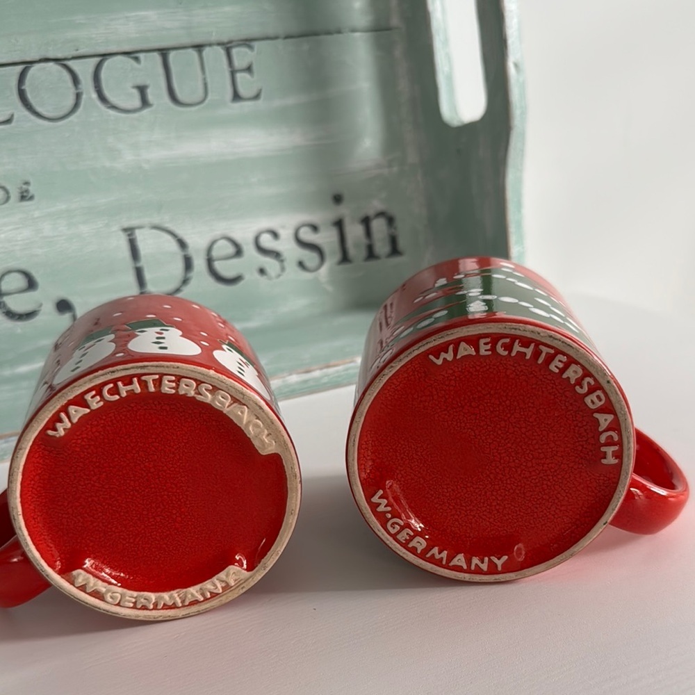 Waechtersbach W. Germany Christmas Tree and Snowman Mug (2) - Picture 3 of 7